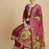 Heavy Embroidery Red Kurta with Pant and Digital Dupatta