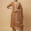 Vibrant Multicolor Old School Floral Design Kurta & Pant with Dupatta