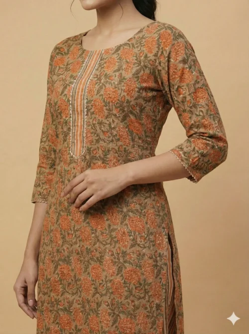Vibrant Multicolor Old School Floral Design Kurta & Pant with Dupatta