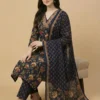 Beautiful Blue Color Beautifully Printed Jaipuri Kurta with Pant and Dupatta