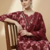 Stunning Red Color Beautifully Floral Printed Jaipuri Kurta with Pant and Dupatta - Red Color Beautifully Floral Printed Jaipuri Kurta with Pant and Dupatta - Kottons Stunning Red Color Beautifully Floral Printed Jaipuri Kurta with Pant and Dupatta