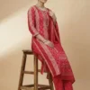 Breezy Women Pink Printed Kurta with Pant & Dupatta
