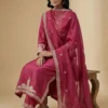 Beautiful Lace Work Pink Kurta with Pant and Dupatta