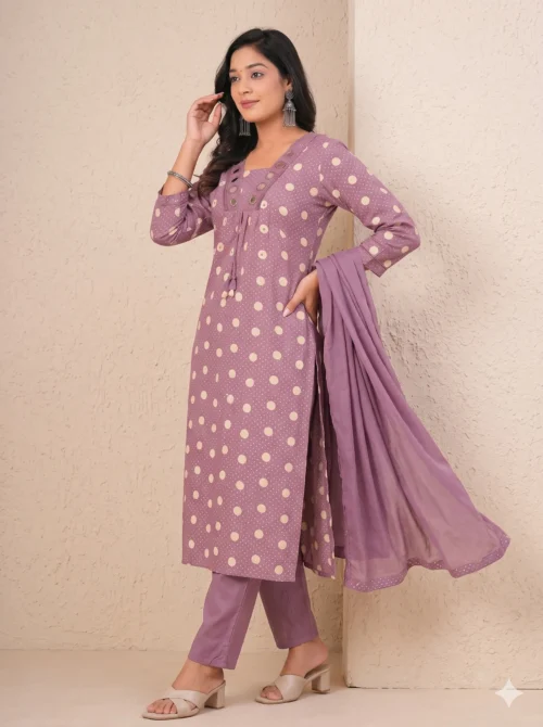 Real Mirror and Beads Work Kurta with Dupatta and Pant