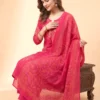 Women's Pure Cotton Bandhani Kurta Set with Palazzo & Dupatta