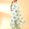 Women's Pure Cotton Floral Print Kurta Set with Palazzo & Dupatta