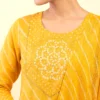 Yellow Cotton Bandhani & Lehariya Short Kurta Set with Palazzo