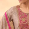 Premium Mal Chanderi Anarkali Festive Kurta Set with Handwork