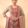 Premium Mal Chanderi Anarkali Festive Kurta Set with Handwork